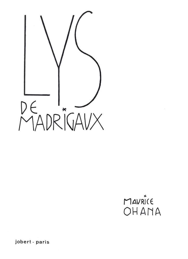 Ohana - Lys De Madrigaux - Choeur (sa) et Ensemble