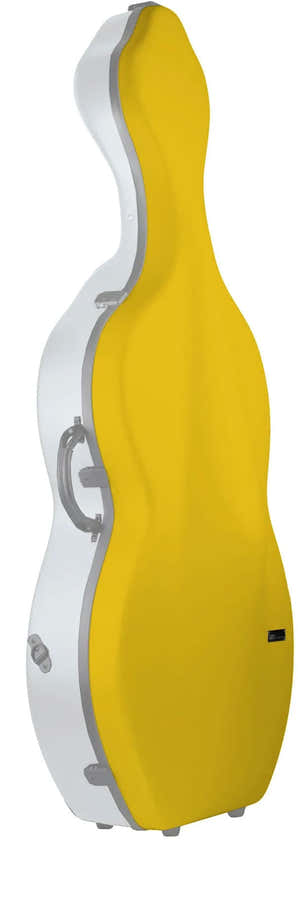 Estojo de Violoncelo 4/4 Hightech Rebuçado + Rodas - Amarelo/Branco