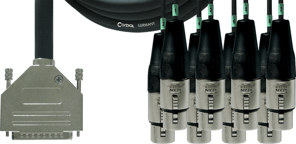 Cabo de Interface SUB-D/8 XLR Fêmeas 3 M