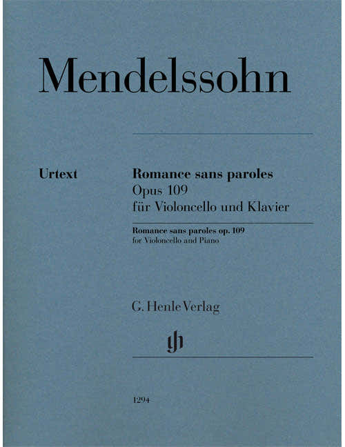 Mendelssohn Bholdy - Romance Sans Paroles Op. 109 - Violoncelle Piano