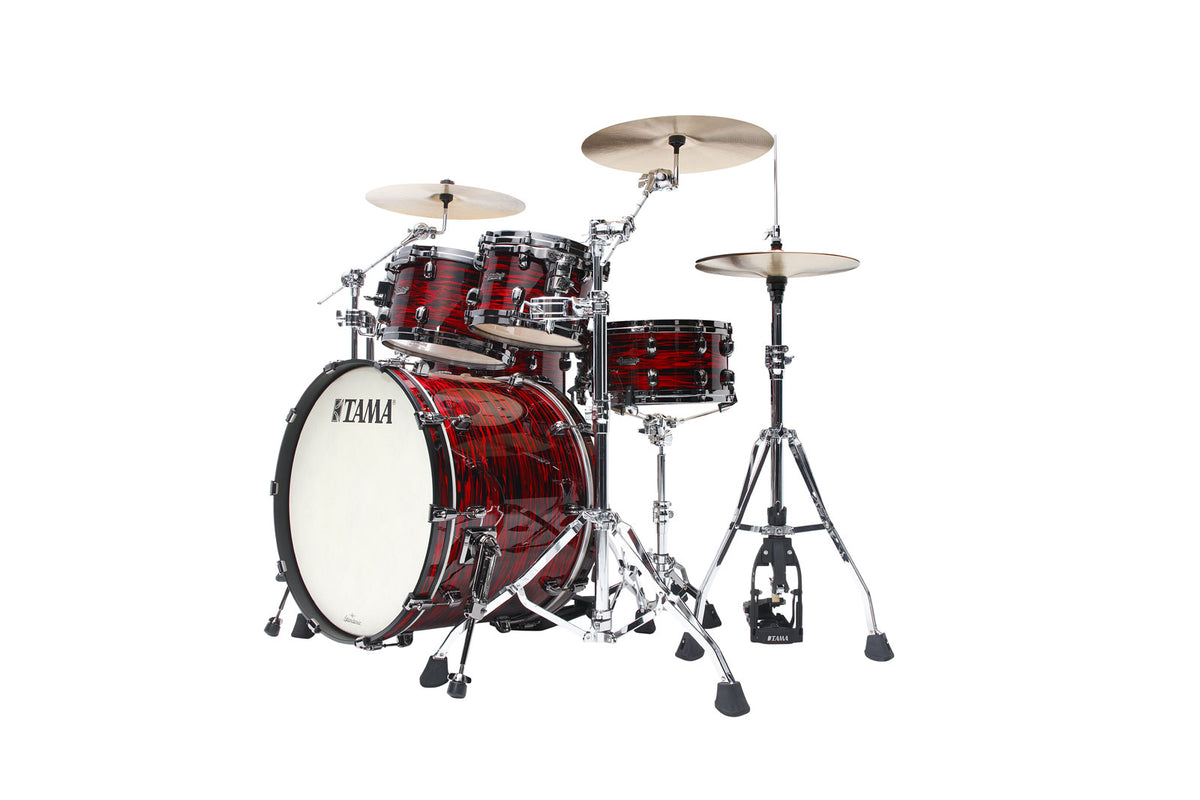 STARCLASSIC MAPLE STAGE 22 DRUM KIT BLACK NICKEL SHELL HARDWARE RED OYSTER