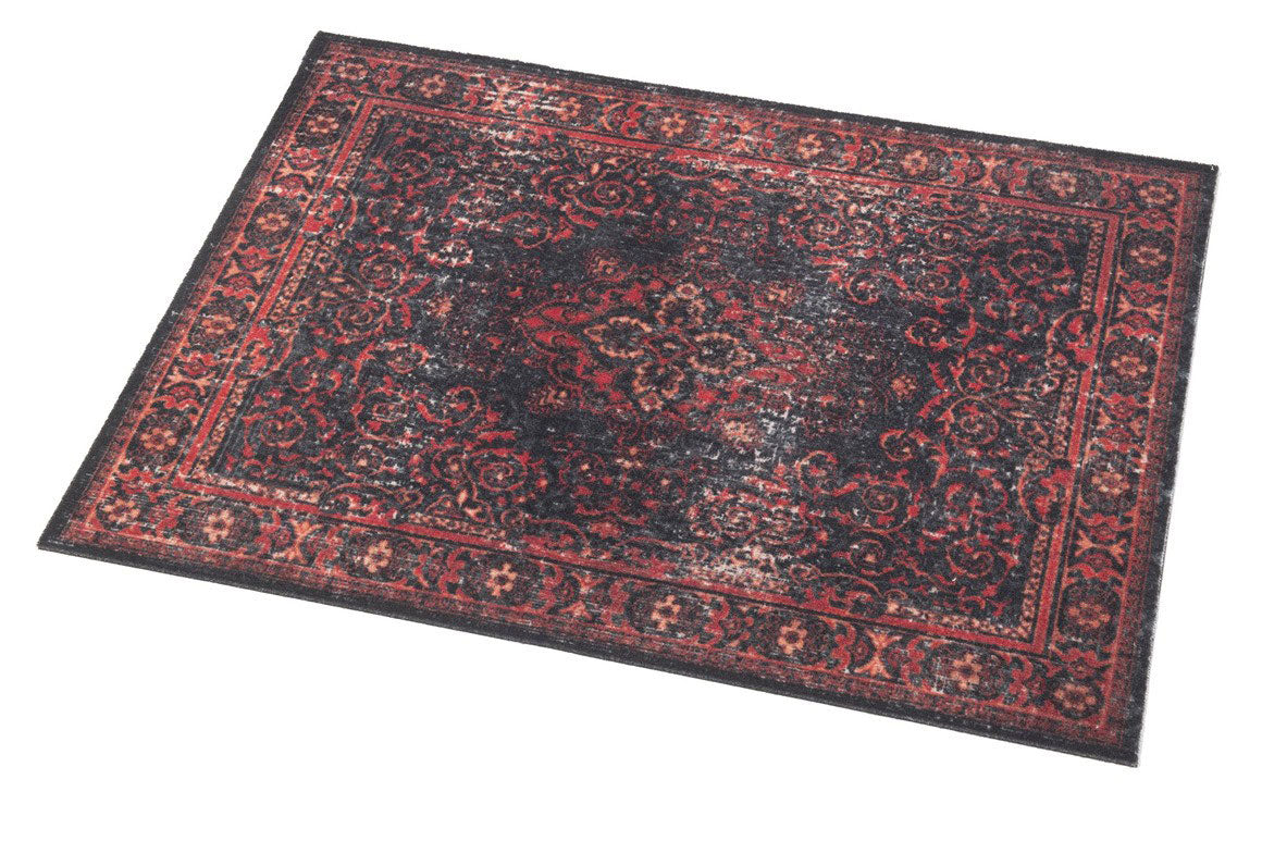 VPA-BLR Tapete Vintage Persian Club Series 80 X 60CM Antiderrapante Preto Vermelho