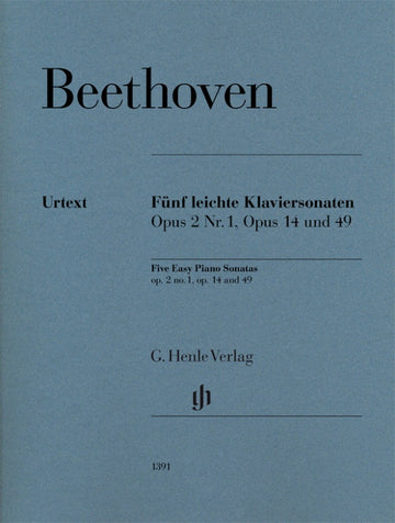 Beethoven L.V. - Cinco sonatas fáceis para piano Op.2/1 Op.14 & 49