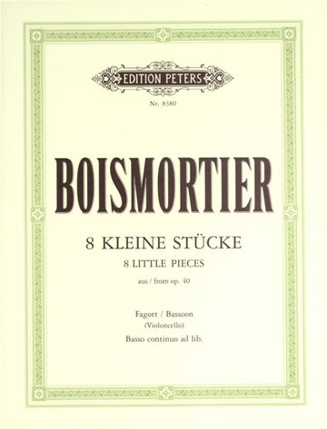 Boismortier Joseph Bodin De - 8 Little Pieces From Op.40 - Bassoon And Piano
