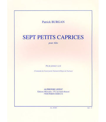 Burgan P. - Sept Petits Caprices - Alto Solo