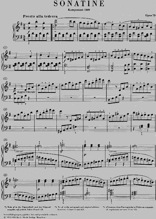 Beethoven L.V. - Sonatina For Piano G Major Op. 79 - Piano