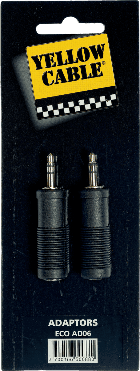 Adaptador Jack Macho 3.5 MM Estéreo Jack Fêmea 6.35 MM - Lote de 2