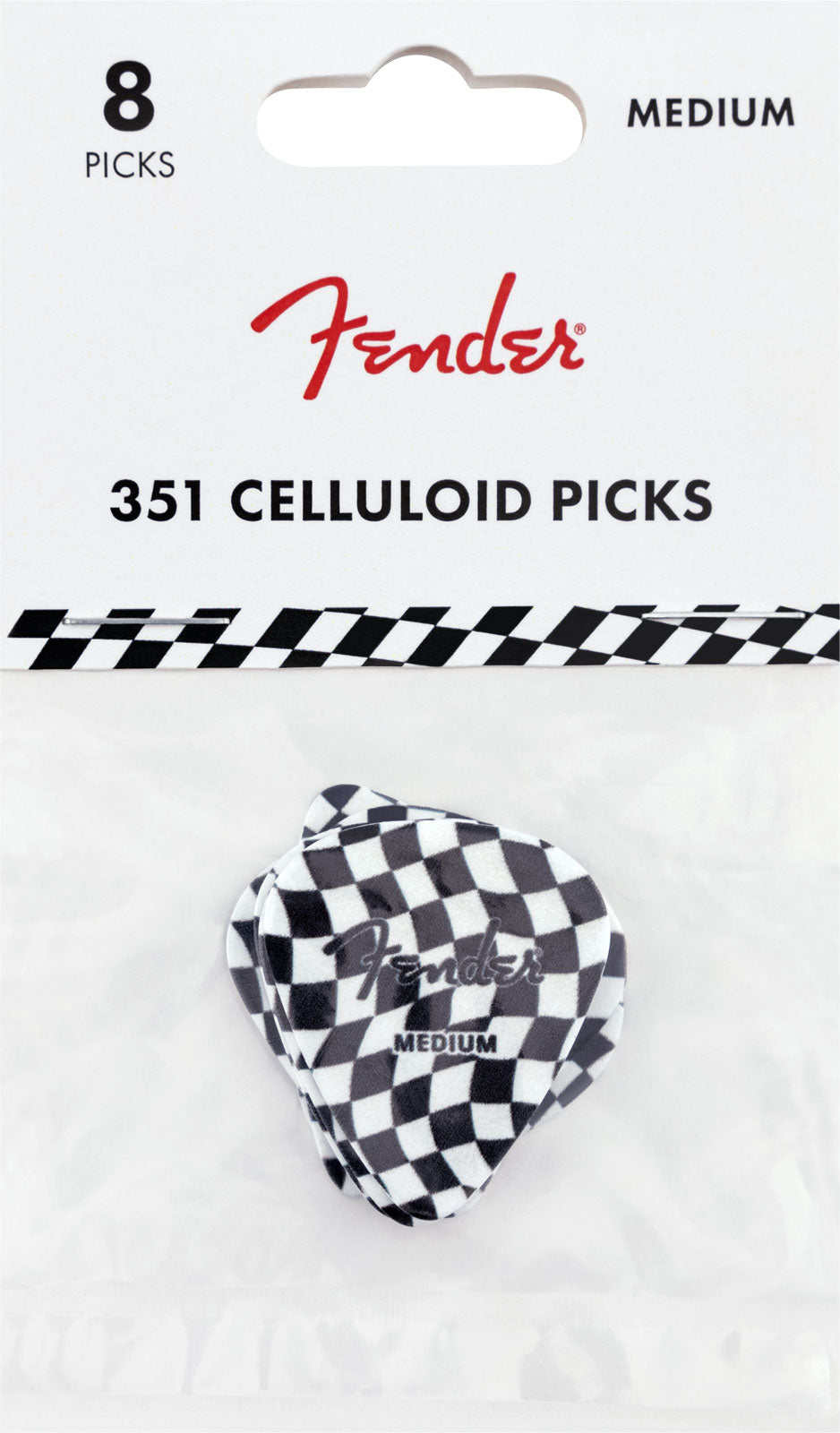 WAVY CHECKERBOARD 351 CELLULOID PICKS (8)