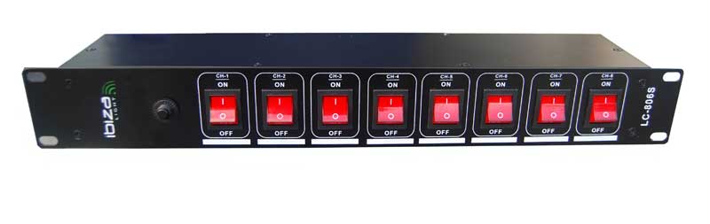 Interruptores para caixa de iluminação de 8 canais Rack de 19"