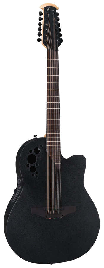 E-Acoustic Guitar Elite Tx Deep Contour Cutaway 12-String Black Textured
