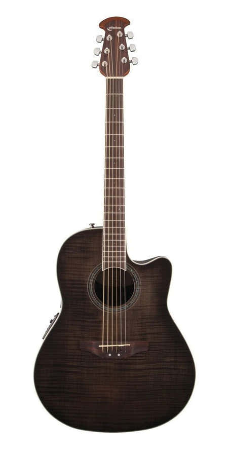 E-Acoustic Guitar Celebrity Standard Plus Mid Cutaway Transparent Blackburst Flame