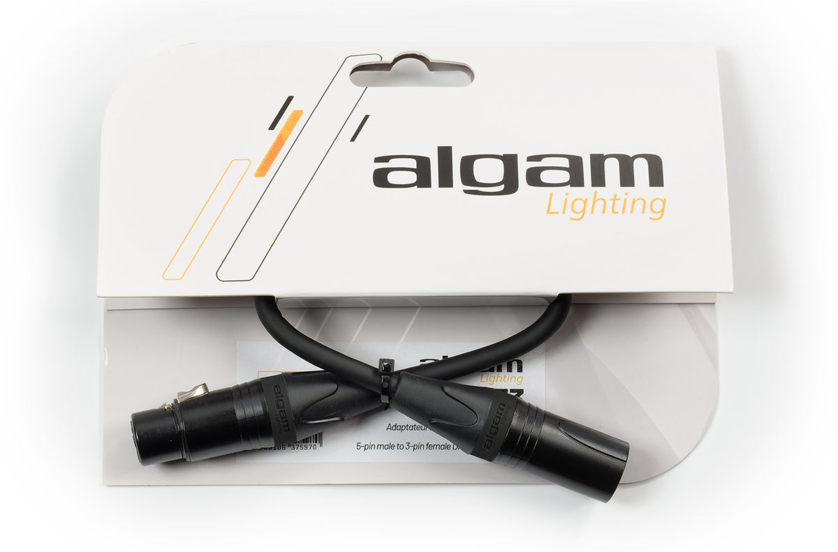 Algam Lighting Adaptador DMX Macho 5 pinos - Fêmea 3 pinos