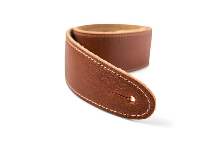STRAP MEDIUM BROWN LEATHER SUEDE BACK 2.5"