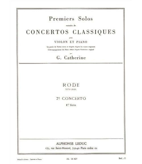 RODE/CATHERINE - PREMIER SOLO DU CONCERTO N° 7 - VIOLON