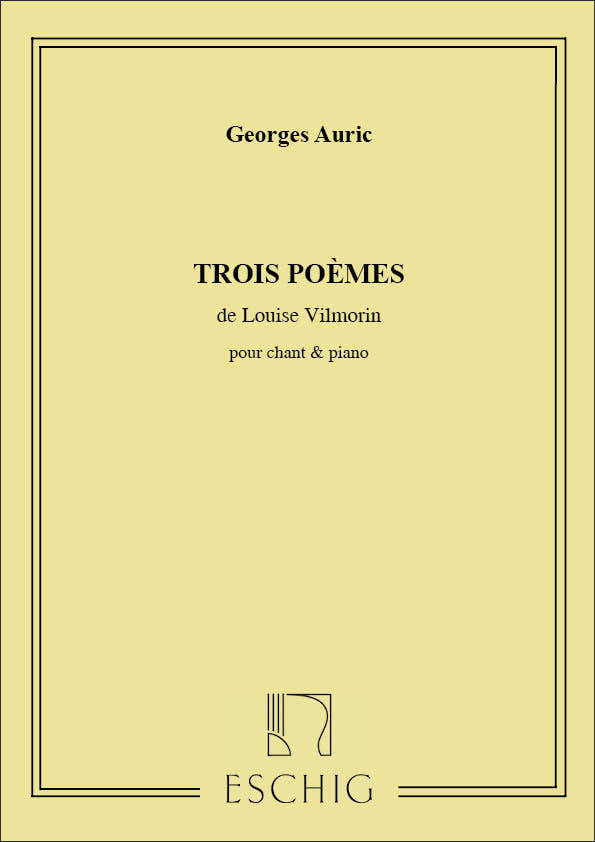 3 Poemes De Vilmorin Ch-Piano