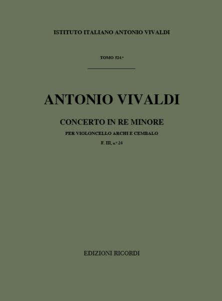 VIVALDI A. - CONCERTI IN RE MIN. RV 405 - VIOLONCELLE, CORDES ET BASSE CONTINUE