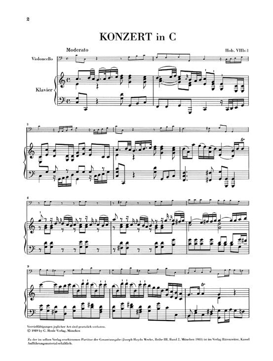 Haydn J. - Concerto For Violoncello And Orchestra C Major Hob. Viib:1