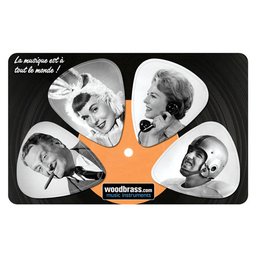 Pikcard Fifties Woodbrass Cartão 4 Palhetas Destacáveis