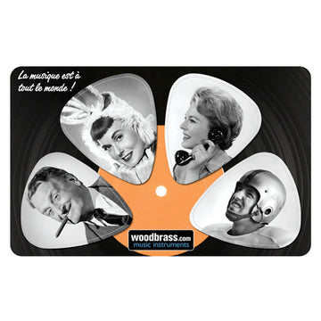 Pikcard Fifties Woodbrass Cartão 4 Palhetas Destacáveis