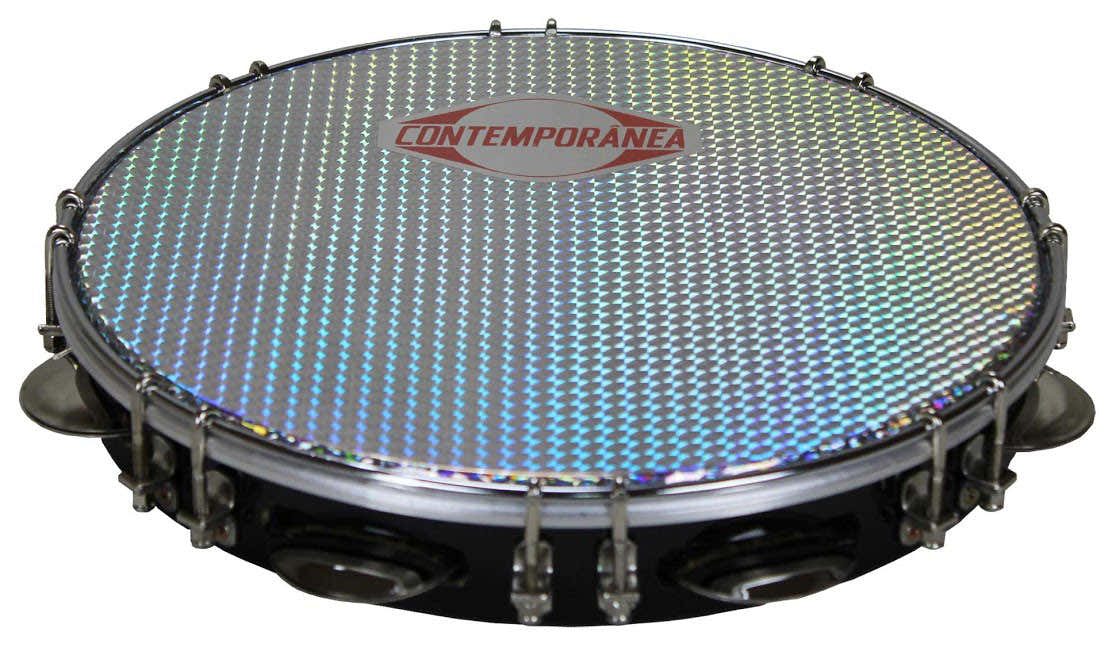 C-PF11-01BS - PANDEIRO 11" BLACK - SKIN SILVER