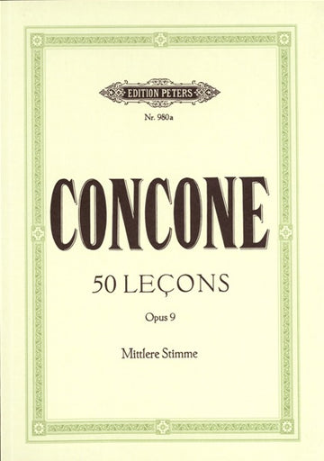 Concone Giuseppe - 5 Leçons Op.9 - Vocal