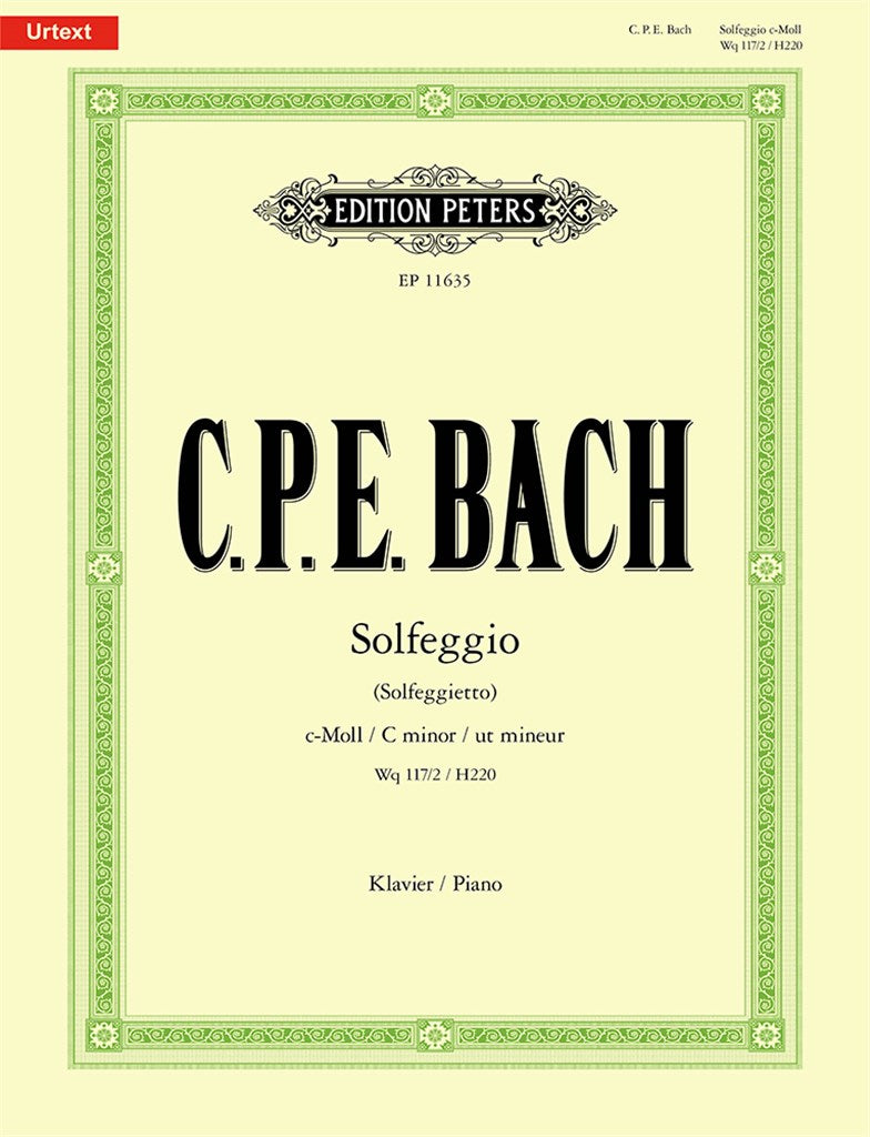 Edition Peters BACH C.P.E. - SOLFEGGIO (SOLFEGGIETTO) C-MOLL Wq 117/2 / H220 - PIANO