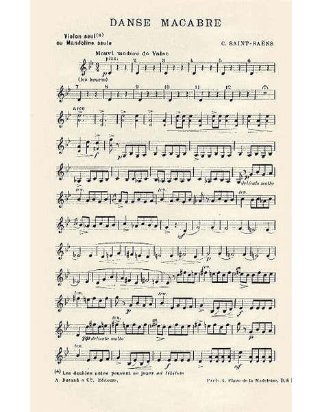 Saint Saens C. - Danse Macabre - Violon Seul
