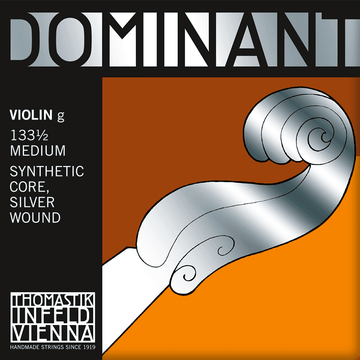 STRINGS VIOLIN DOMINANT SOLID CORE NYLON G SILVER 133
