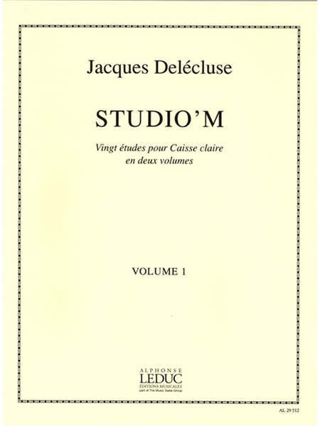 Delecluse Jacques - Studio'm Vol.1 - 20 Etudes Pour Caisse Claire