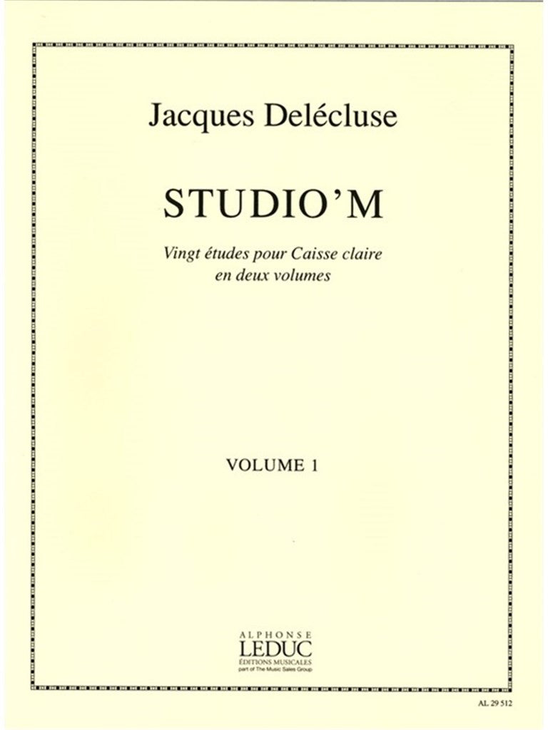 Delecluse Jacques - Studio'm Vol.1 - 20 Etudes Pour Caisse Claire