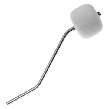 306B - Batedor de Feltro Branco Haste Cromada Curvo para Pedal Duplo