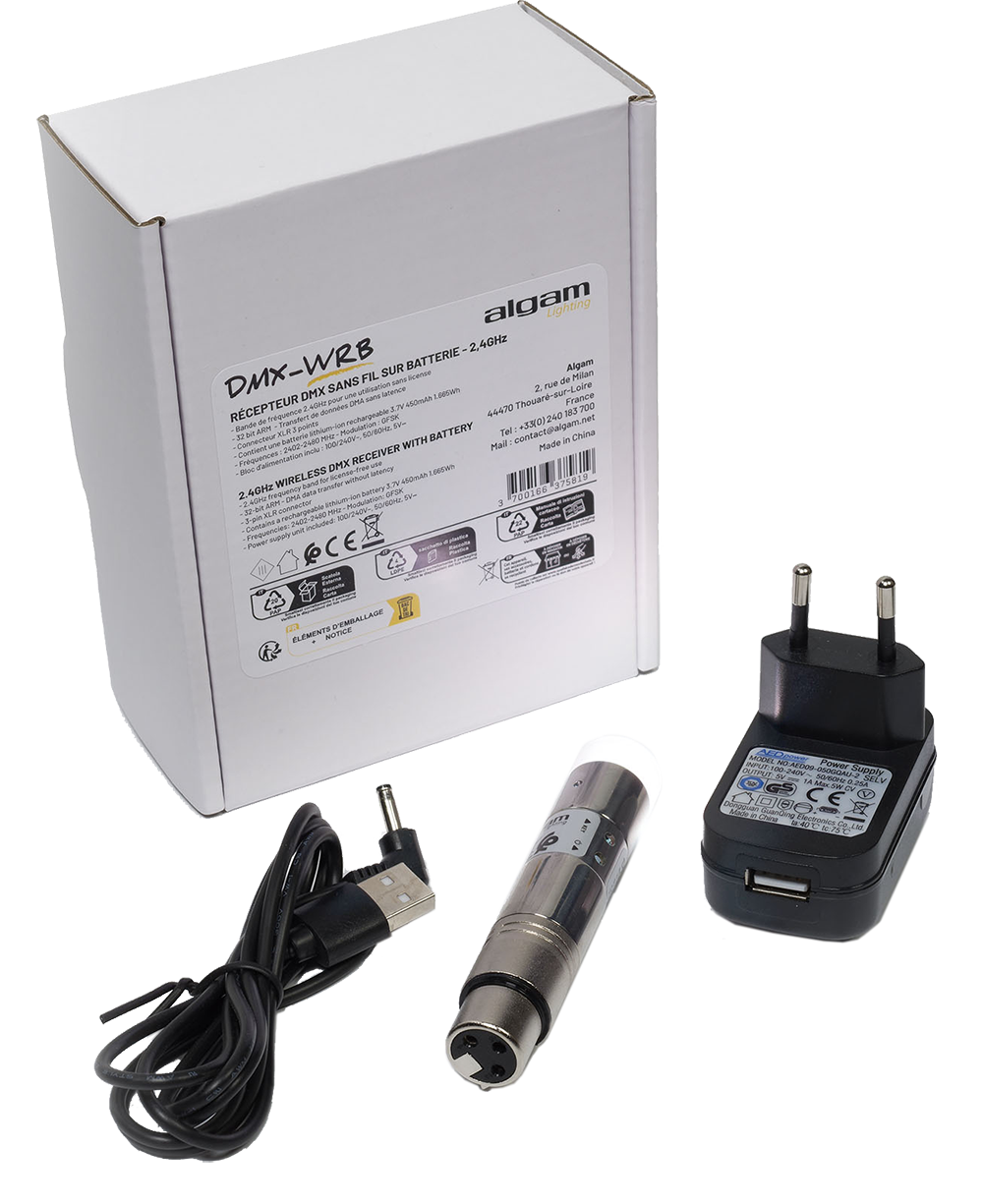 DMX-WRB Recetor DMX sem fios a bateria