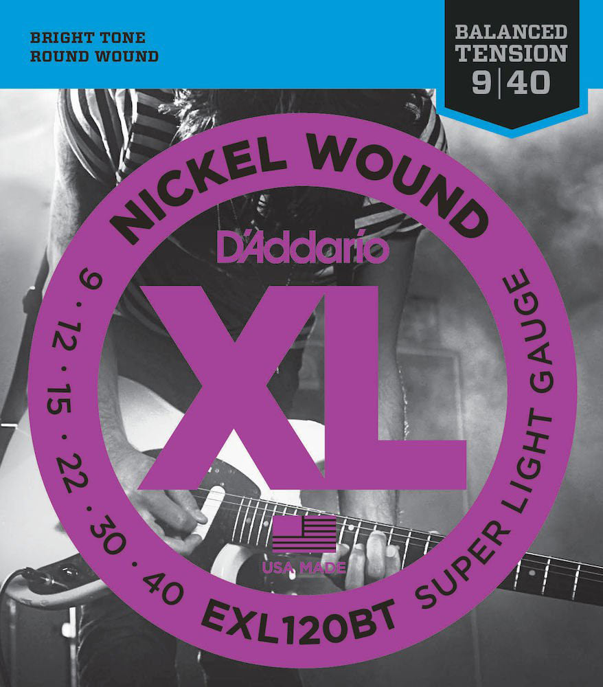 NICKEL STRINGS FOR ELECTRIC GUITAR EXL120BT BALANCED SUPER LIGHT 9-40