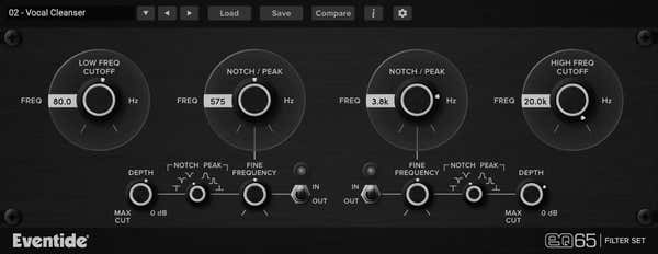 Eventide EQ65 Conjunto de filtros
