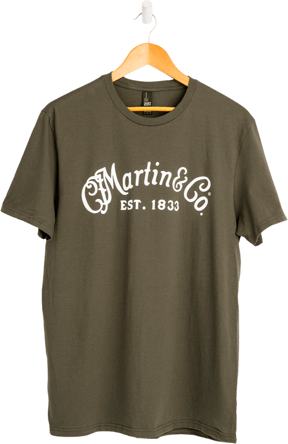 Tee-Shirt Olive,White Script Logo,S