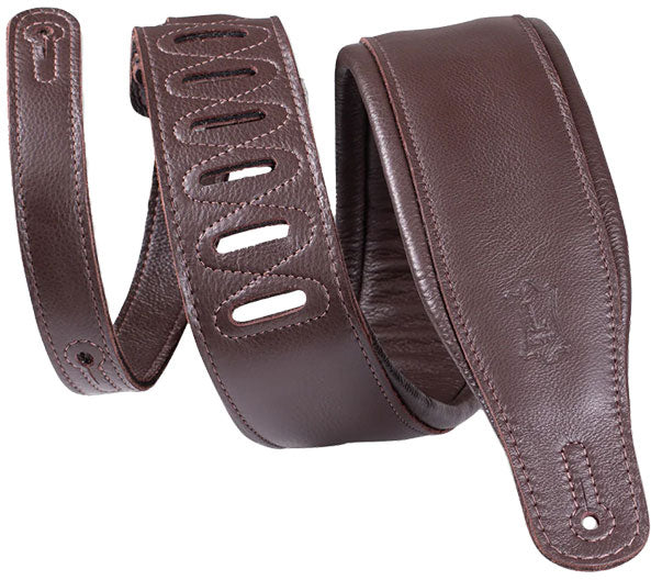 Levys Couro Premium Acolchoado 8,25cm - Castanho Escuro-Castanho Escuro